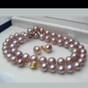7-8mm Lavender pearl necklace set